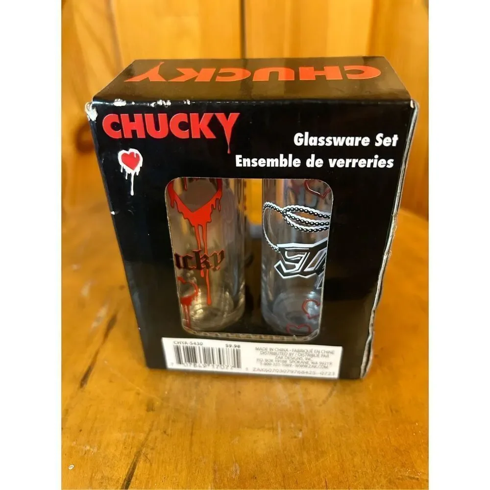 Chucky and Tiffany - Zak Designs 4Pk Mini Glass Shotglasses 4 in. tall (5058)